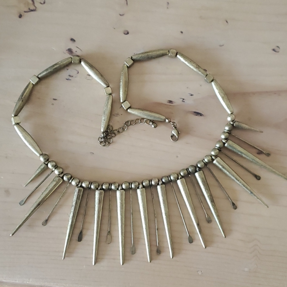Statement Gold Spike Necklace